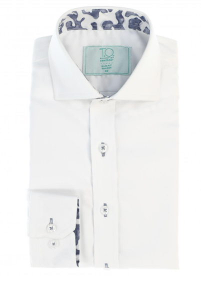 T.O. Collection Boys Contrast Dress Shirt Short Sleeve
