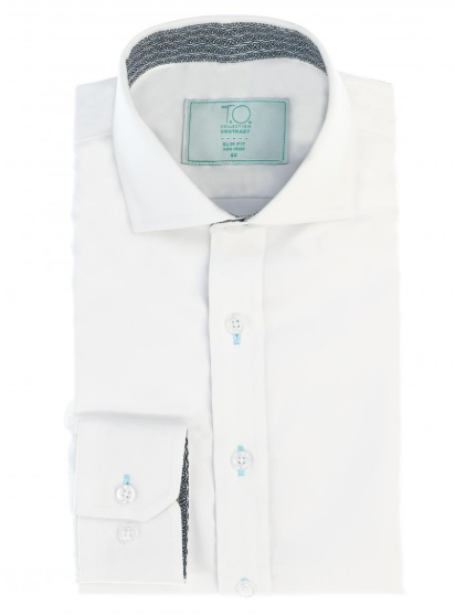 T.O. Collection Boys Contrast Dress Shirt Short Sleeve