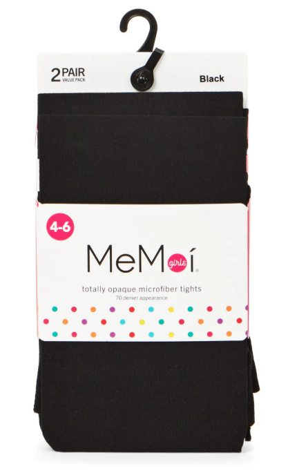 Girl's Memoi Microfiber Tights 2 Pack